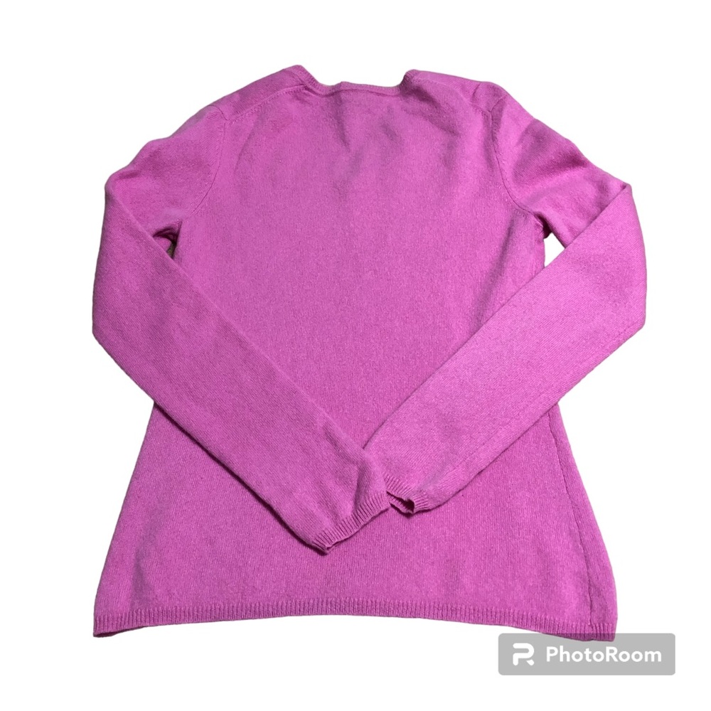Lord & Taylor Pink Cashmere V-Neck Sweater M - Picture 2 of 4